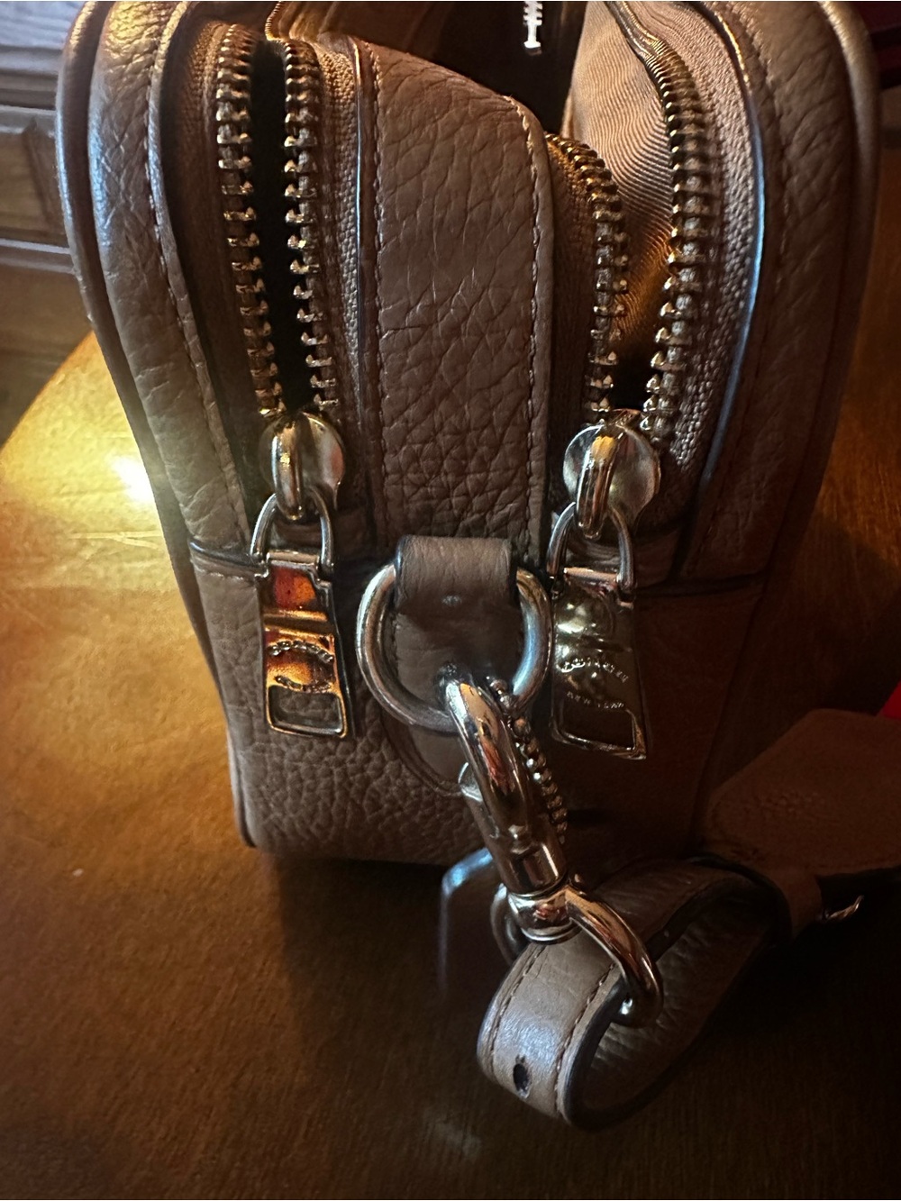 Coach Tan Leather Messenger Crossbody with Signature Coach Logo - Picture 8 of 9